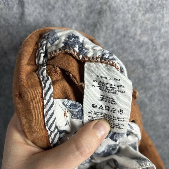 Pilcro Anthropologie Pants Womens 6 Burnt Orange Skinny Jeans Zip Pockets Velvet - Picture 9 of 10